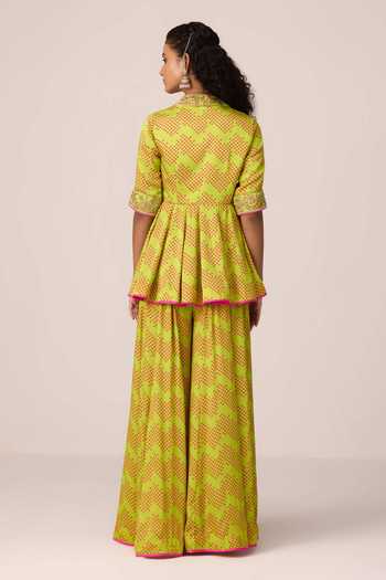 Shyam Narayan Prasad Zardozi Embroidered Peplum Kurta & Sharara Set