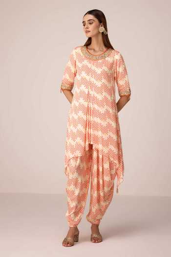 Shyam Narayan Prasad Bandhani Print Kurta & Dhoti Pant Set