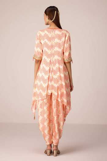 Shyam Narayan Prasad Bandhani Print Kurta & Dhoti Pant Set