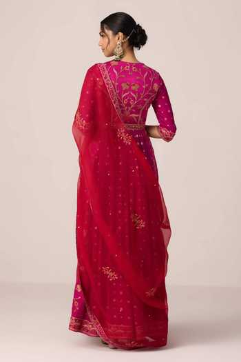Shyam Narayan Prasad Floral Embroidered Anarkali Pant Set