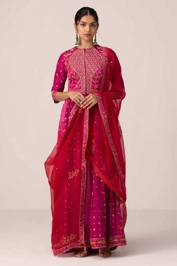 Shyam Narayan Prasad Floral Embroidered Anarkali Pant Set