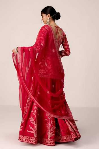 Shyam Narayan Prasad Floral Embroidered Kurta Sharara Set