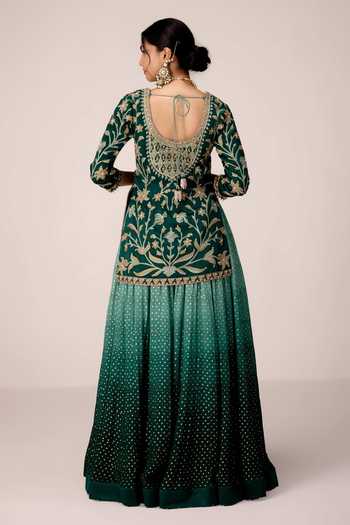 Shyam Narayan Prasad Gota Thread Embroidered Kurta Skirt Set