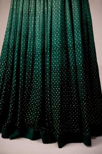 Shop Shyam Narayan Prasad Green , Organza, Chinon, Gota Thread Embroidered Kurta Skirt Set Shop_Shyam Narayan Prasad_Green , Organza, Chinon, Gota Thread Embroidered Kurta Skirt Set