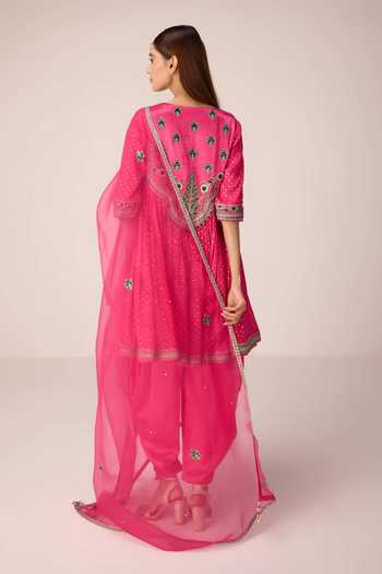 Shyam Narayan Prasad Thread Work Flared Kurta Set