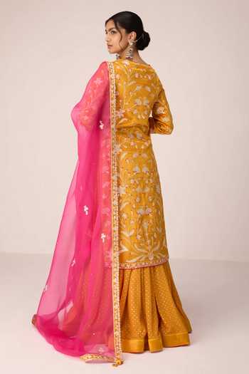 Shyam Narayan Prasad Gota Embroidered Kurta Skirt Set
