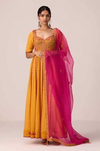 Shyam Narayan Prasad Placement Embroidered Anarkali Set