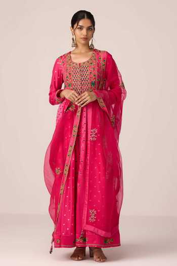 Shyam Narayan Prasad Thread Embroidered Anarkali Set