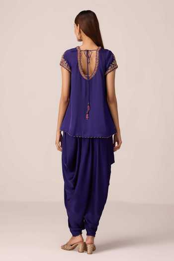 Shyam Narayan Prasad Purple Organza, Satin, Chinon Scoop Neck Zardozi Yoke Embroidered Kurta Set Online at Aza Fashions Shyam Narayan Prasad_Purple Organza, Satin, Chinon Scoop Neck Zardozi Yoke Embroidered Kurta Set _Online_at_Aza_Fashions
