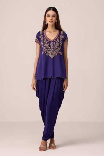 Buy Shyam Narayan Prasad Purple Organza, Satin, Chinon Scoop Neck Zardozi Yoke Embroidered Kurta Set Online at Aza Fashions Buy_Shyam Narayan Prasad_Purple Organza, Satin, Chinon Scoop Neck Zardozi Yoke Embroidered Kurta Set _Online_at_Aza_Fashions