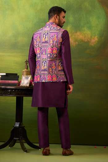 Arihant Rai Sinha Woven Bundi & Kurta Set 