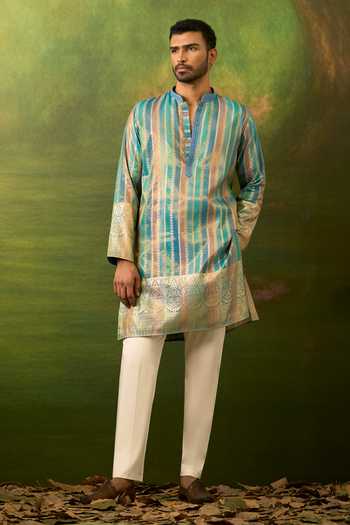 Arihant Rai Sinha Stripe Woven Kurta Set 