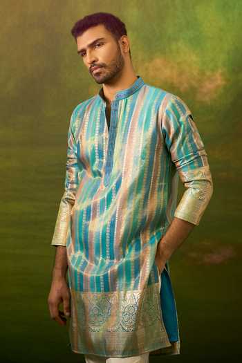 Buy Arihant Rai Sinha Multicolor Silk, Jacquard Stripe Woven Kurta Set Buy_Arihant Rai Sinha_Multicolor Silk, Jacquard Stripe Woven Kurta Set