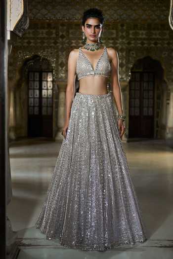 Seema Gujral Mirror Embroidered Lehenga Set 