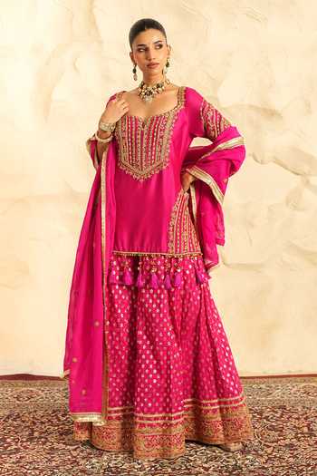Nidhika Shekhar Gulbahaar Embroidered Kurta Gharara Set 