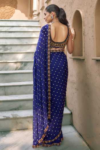 Nidhika Shekhar Indraneel Padma Embroidered Saree With Blouse 