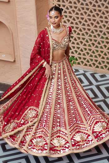 Nidhika Shekhar Padmashree Embroidered Lehenga Set 