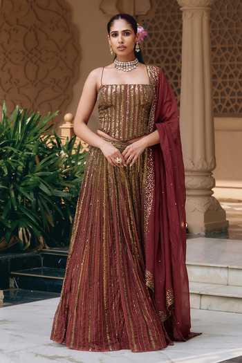 Nidhika Shekhar Padma Tejas Embroidered Lehenga Set 