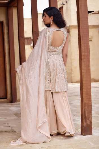 Nidhika Shekhar Mrinalini Embroidered Flared Kurta Sharara Set 
