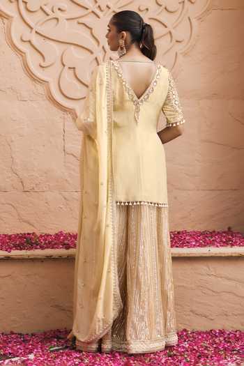 Nidhika Shekhar Kanchan Meher Embroidered Kurta Sharara Set 