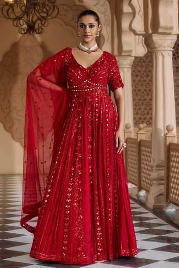 Nidhika Shekhar Raktambara Embroidered Anarkali & Dupatta Set 