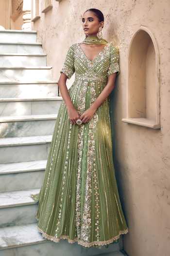 Nidhika Shekhar Padma Noor Embroidered Anarkali With Dupatta 