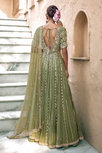 Nidhika Shekhar Padma Noor Embroidered Anarkali With Dupatta 