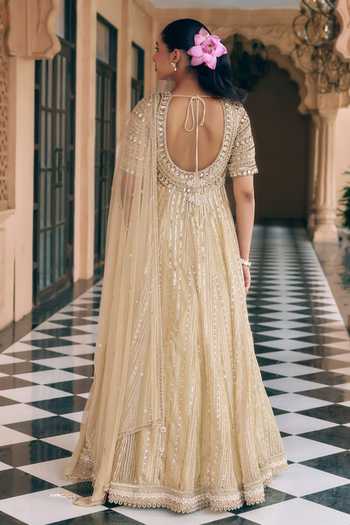 Nidhika Shekhar Noor Kamalutsav Embroidered Anarkali With Dupatta