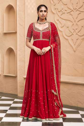 Nidhika Shekhar Rajrani Yoke Embroidered Anarkali With Dupatta 