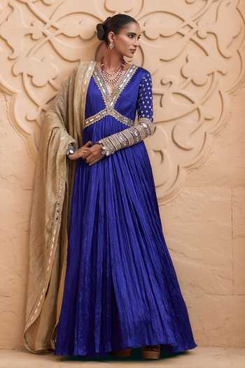 Nidhika Shekhar Neelambara Embroidered Anarkali With Dupatta 
