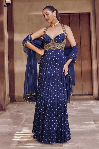 Nidhika Shekhar Mayurika Embroidered Anarkali With Dupatta 