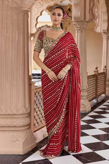 Nidhika Shekhar Rajraga Jalsaa Embroidered Saree With Blouse