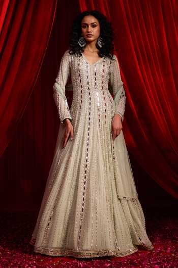 NIDHIKA SHEKHAR Meeras Embroidered Anarkali With Dupatta