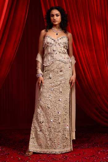 NIDHIKA SHEKHAR Jhilmil Iktar Embroidered Skirt Set