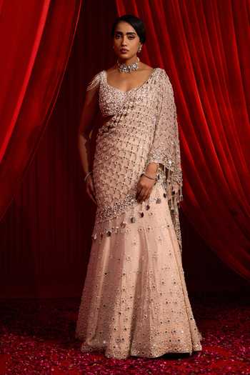 NIDHIKA SHEKHAR Varni Anvaya Embroidered Lehenga Saree With Blouse