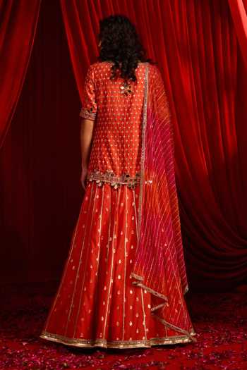 NIDHIKA SHEKHAR Narangi Anvaya Embellished Kurta Lehenga Set
