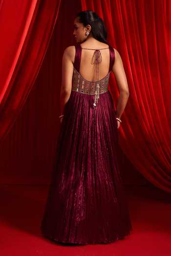 NIDHIKA SHEKHAR Dhomal Anvaya Embroidered Corset Anarkali With Dupatta