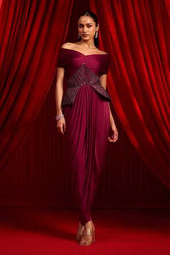 NIDHIKA SHEKHAR Granthi Navshaili Draped Dress With Corset