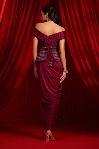 NIDHIKA SHEKHAR Granthi Navshaili Draped Dress With Corset