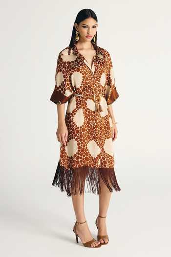 Buy Kamaali Pret Ivory Satin Collared Neck Tahra Printed Dress Online at Aza Fashions Buy_Kamaali Pret_Ivory Satin Collared Neck Tahra Printed Dress _Online_at_Aza_Fashions