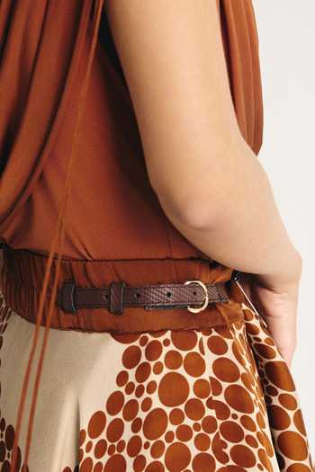 Buy Kamaali Pret Brown Satin Cowl Neck Laila Draped Top And Skirt Set Online at Aza Fashions Buy_Kamaali Pret_Brown Satin Cowl Neck Laila Draped Top And Skirt Set _Online_at_Aza_Fashions