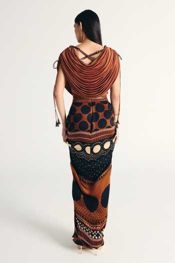 Kamaali Pret Kazmi Printed Skirt & Top Set 