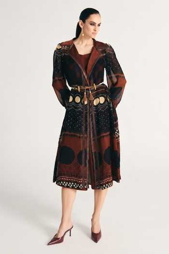 Kamaali Pret Muneera Trench Coat With Dress 