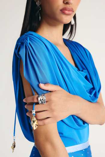 Buy Kamaali Pret Blue Satin Cowl Neck Maeva Draped Top And Skirt Set Online at Aza Fashions Buy_Kamaali Pret_Blue Satin Cowl Neck Maeva Draped Top And Skirt Set _Online_at_Aza_Fashions