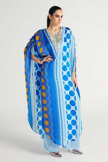 Kamaali Pret Varel Printed Kaftan & Pant Set 