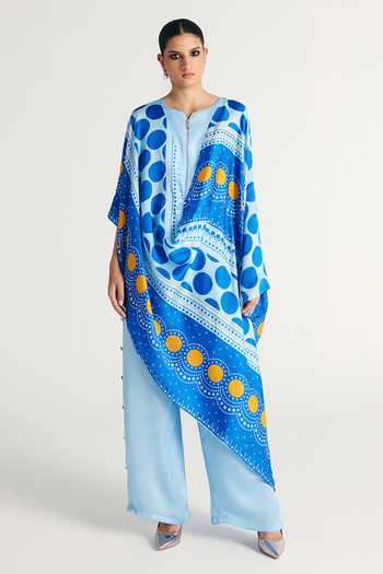 Kamaali Pret Azur Printed Tunic & Pant Co-Ord Set 