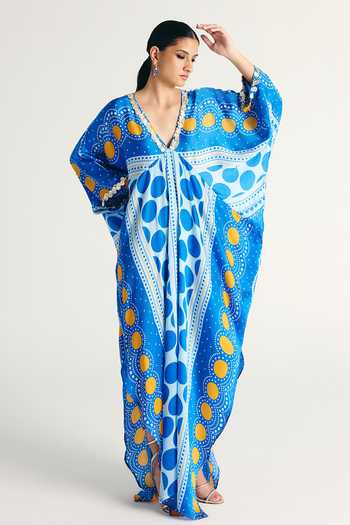 Kamaali Pret Sava Printed Kaftan 