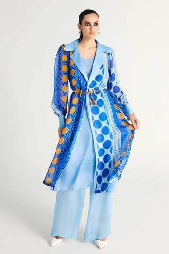 Kamaali Pret Najwa Printed Trench Coat Set 