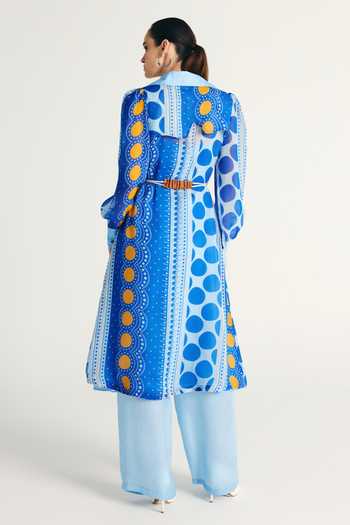 Kamaali Pret Najwa Printed Trench Coat Set 