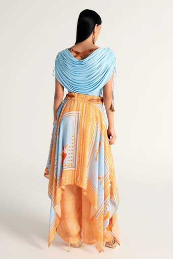 Kamaali Pret Maysa Draped Top & Skirt Set 